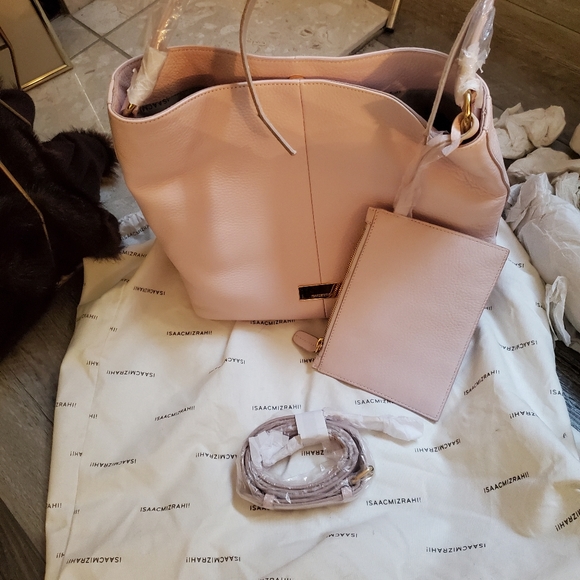 NWT ISAAC MIZRAHI PINK SHOULDER BAG - Picture 2 of 11